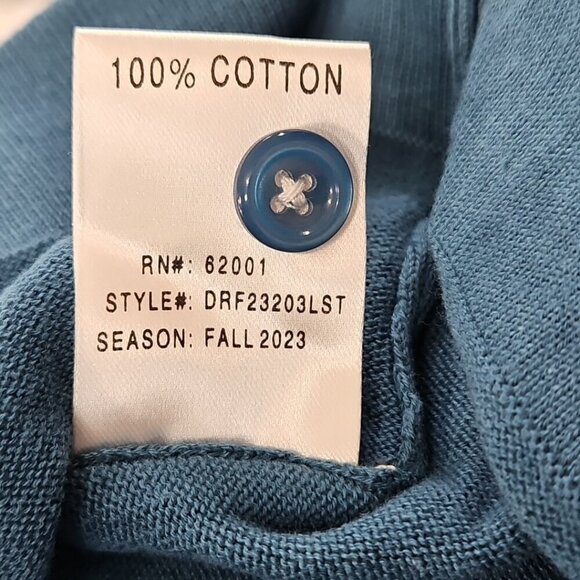 DSTRCT&row Long Sleeve Henley Men's XXL Denim Blue Collared Two Buttons NEW NWT - Picture 4 of 15